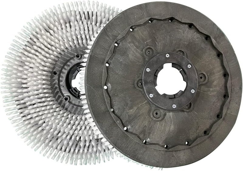 eLifecenter Unviersal 1 Piece Commercial 19 Inch Diameter Rotary Scrub Brush fit for Commercial Floor Scrubber Machine-Medium Brush (483mm) White - Image 1